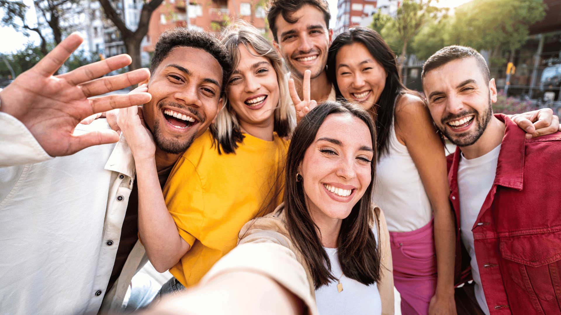 group of friends in the park