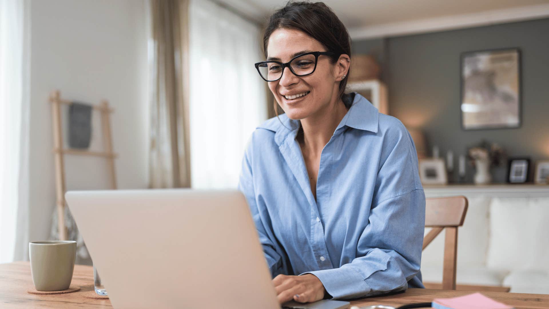 woman working on laptop