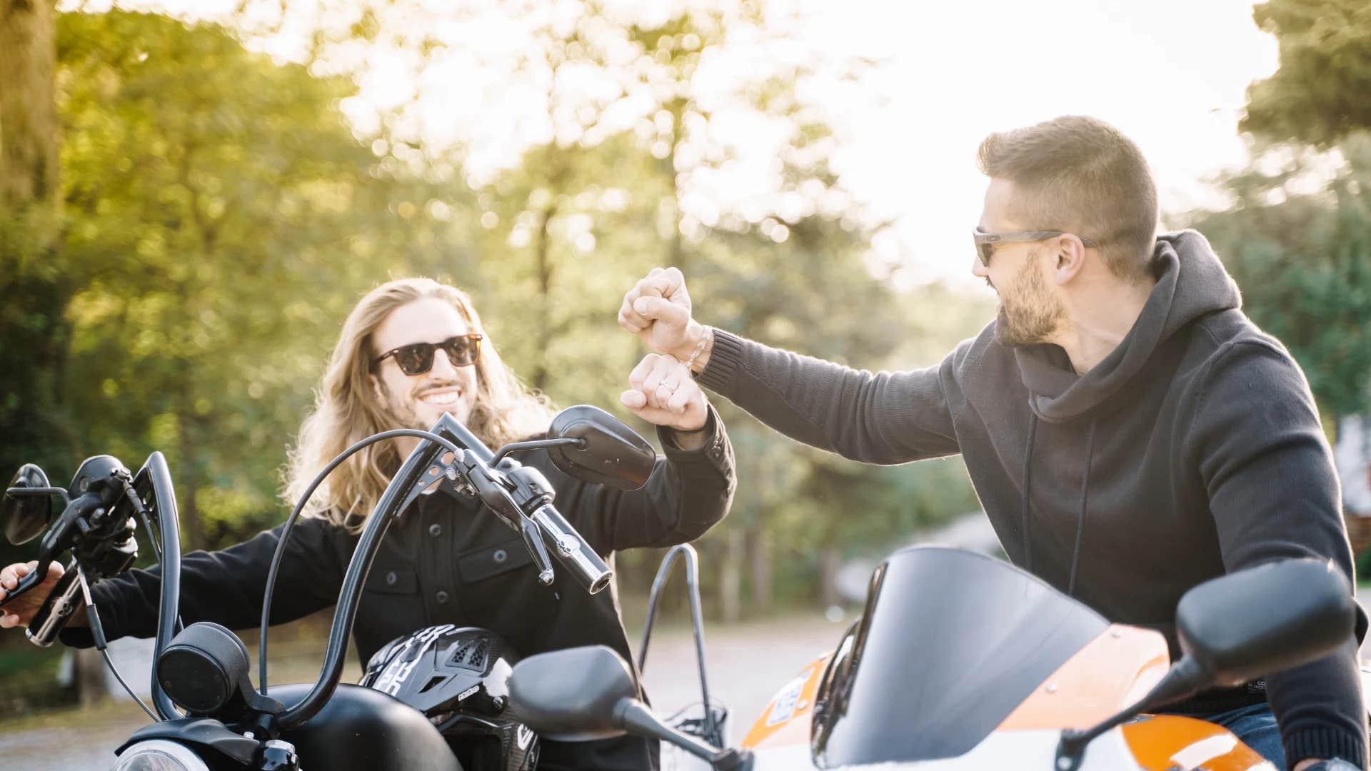 Reckless men riding motorcycles