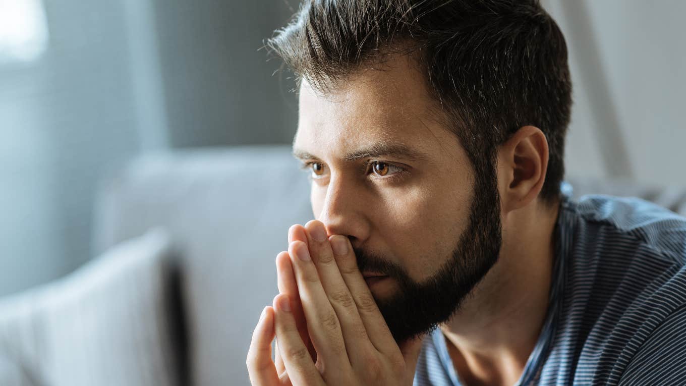 sad man thinking about his marriage