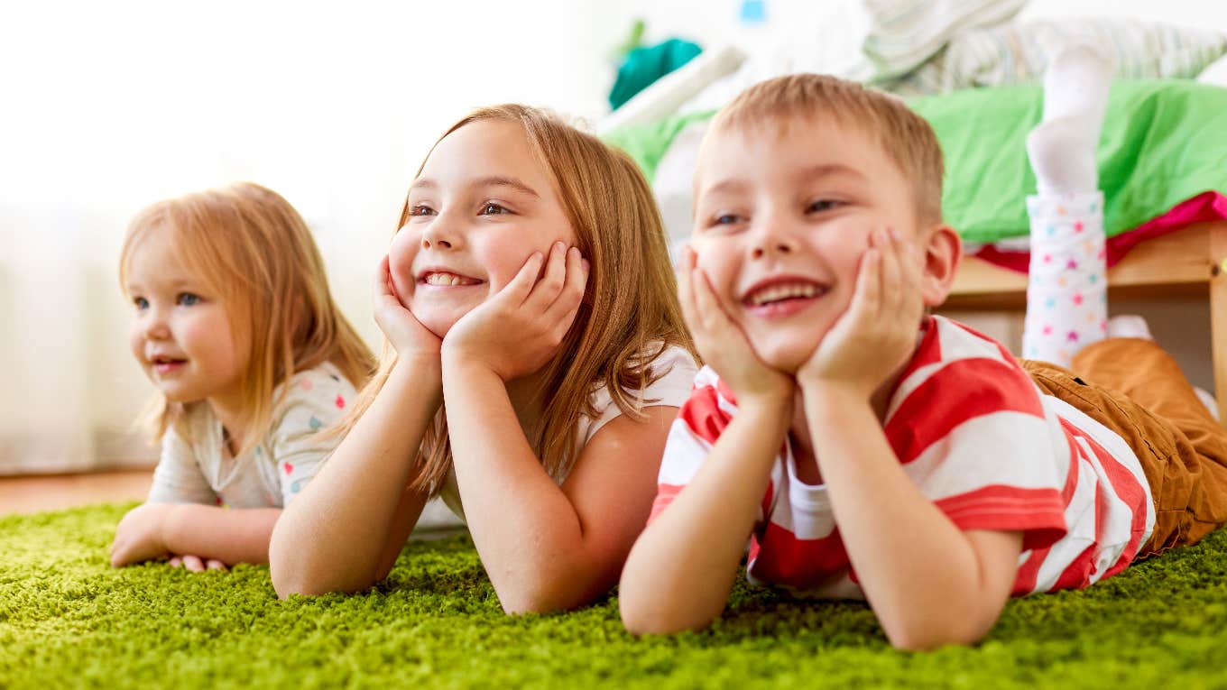 Kids at daycare watching TV