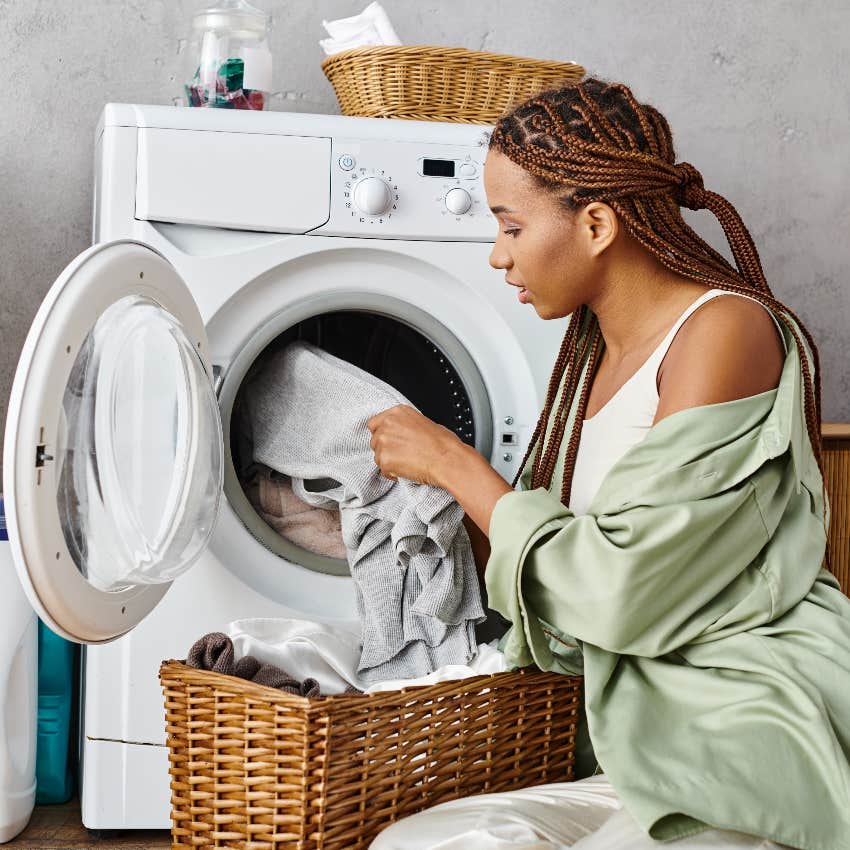 Mom doing laundry