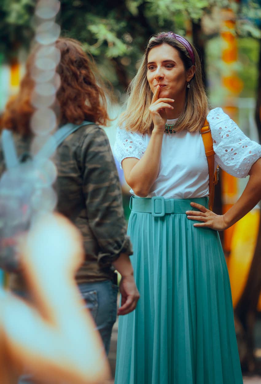 Nanny talking to a mom on the playground