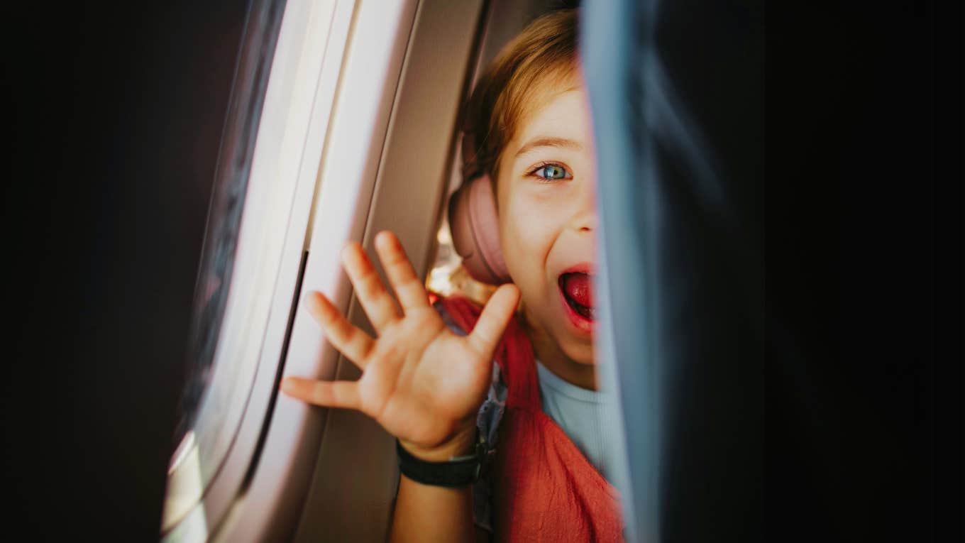 Child being loud of flight.