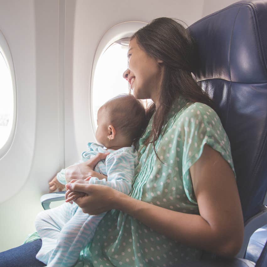 New mom traveling with her baby