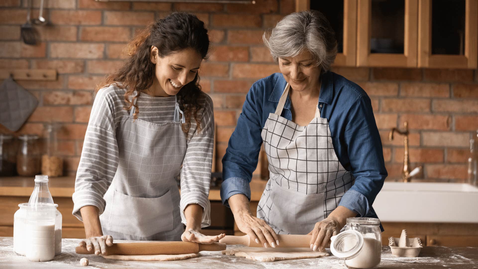 two women baking together