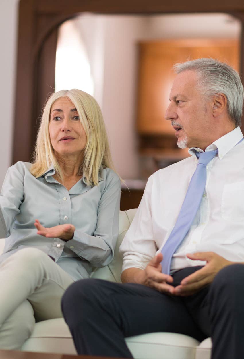 parents having serious talk about teen son