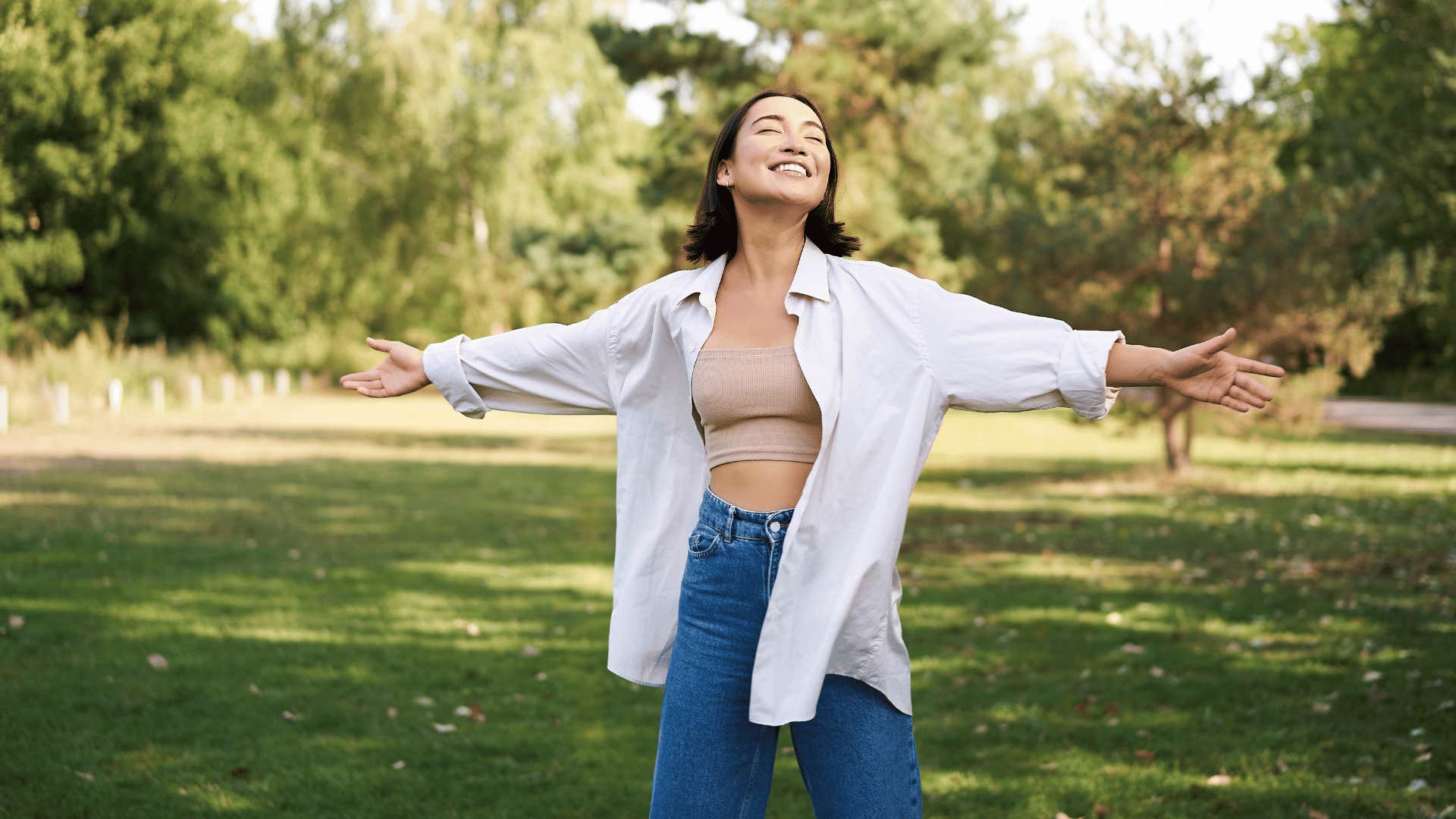 young woman enjoying nature