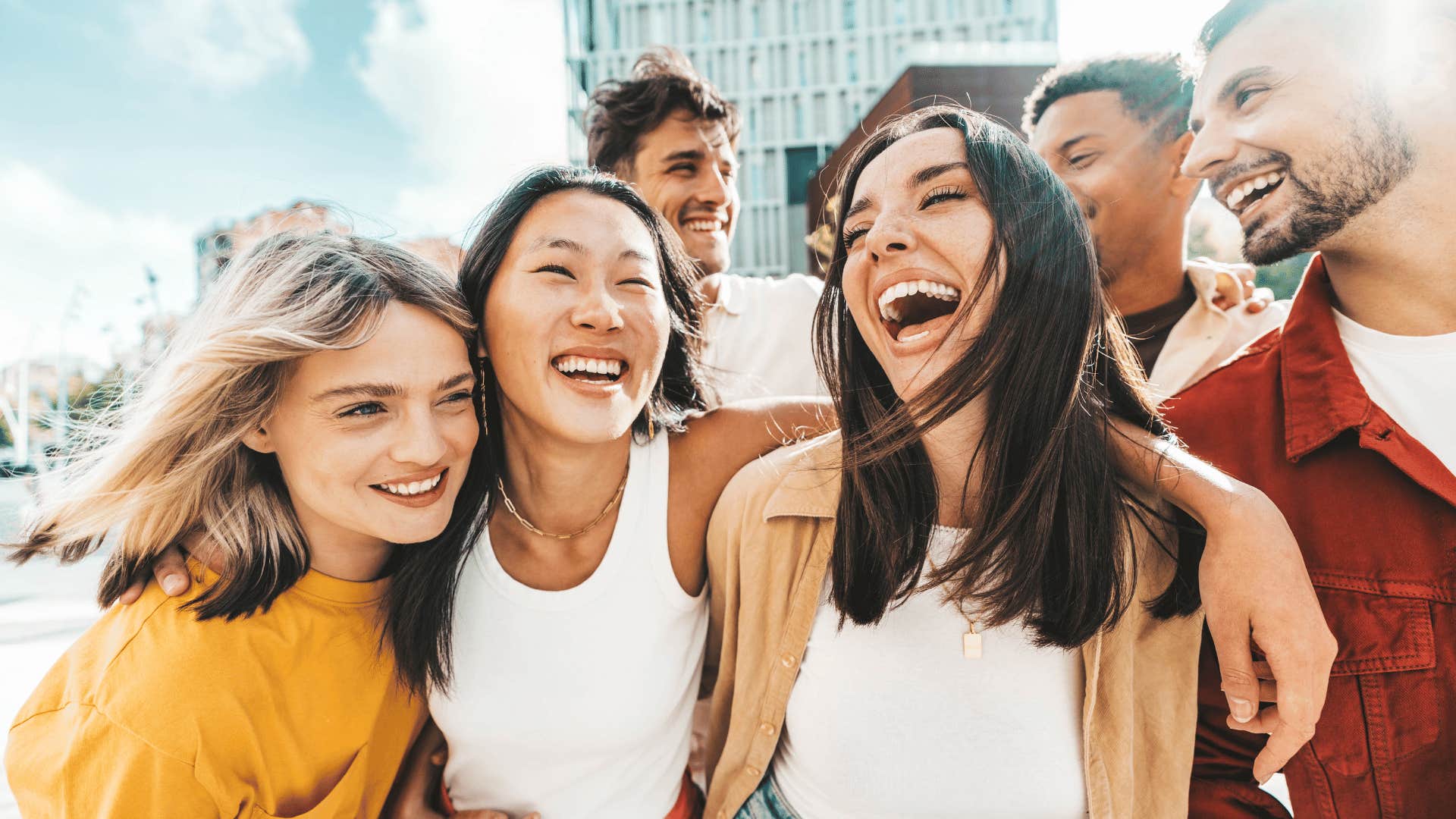 group of friends laughing