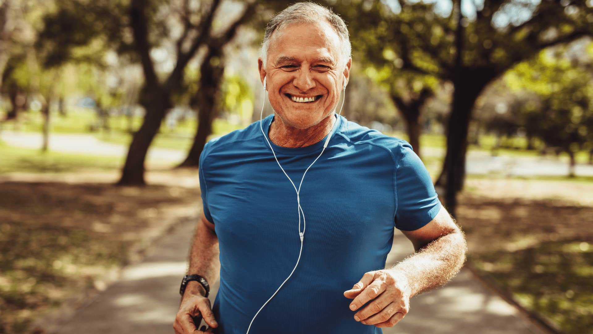 older man running