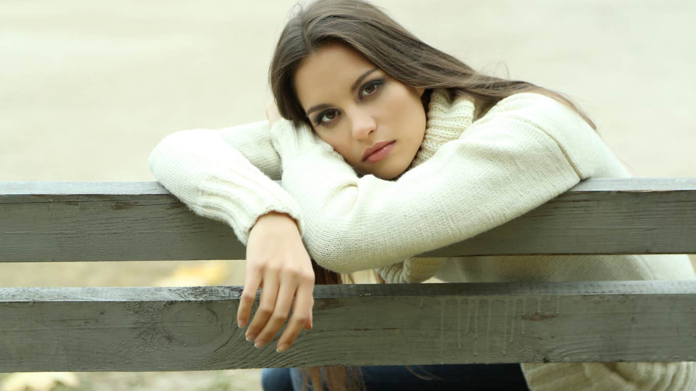 Young woman looking sad with bad habits can't keep a good relationship 