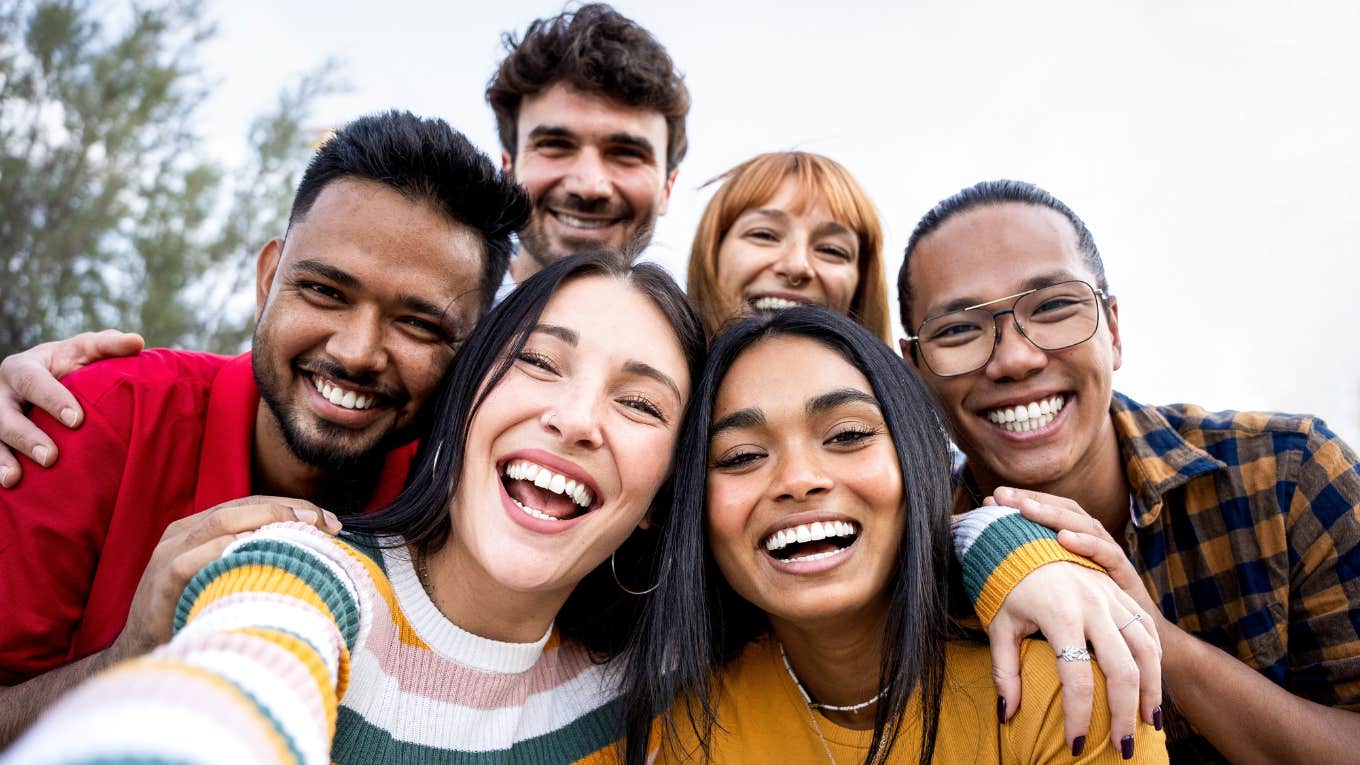 group of happy friends