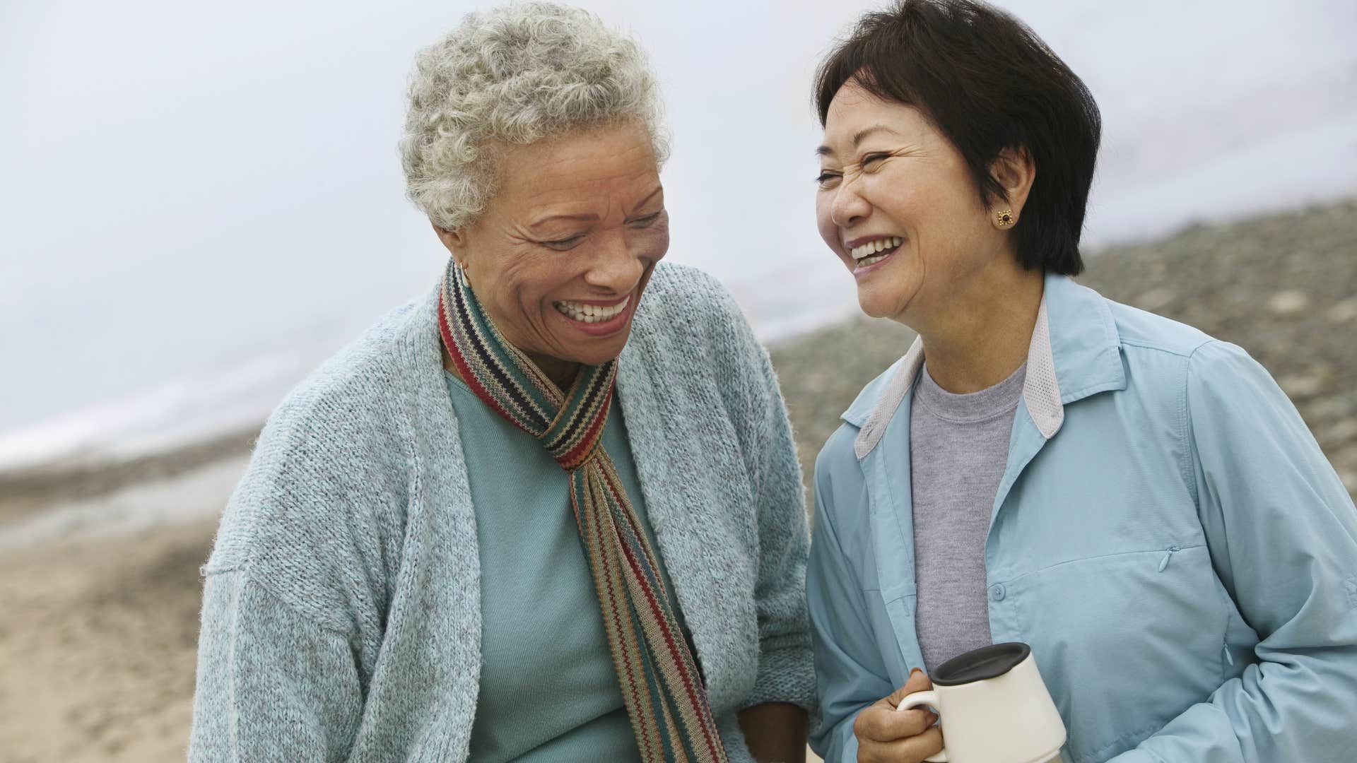 women talking and smiling together