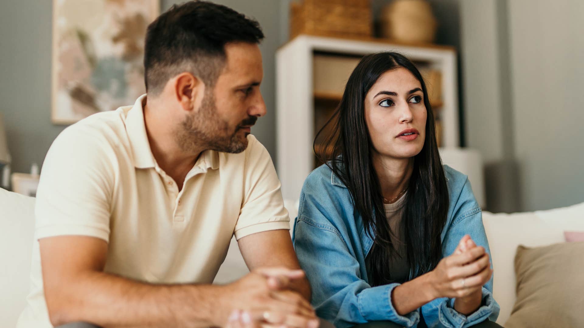 annoyed woman not wanting man's input