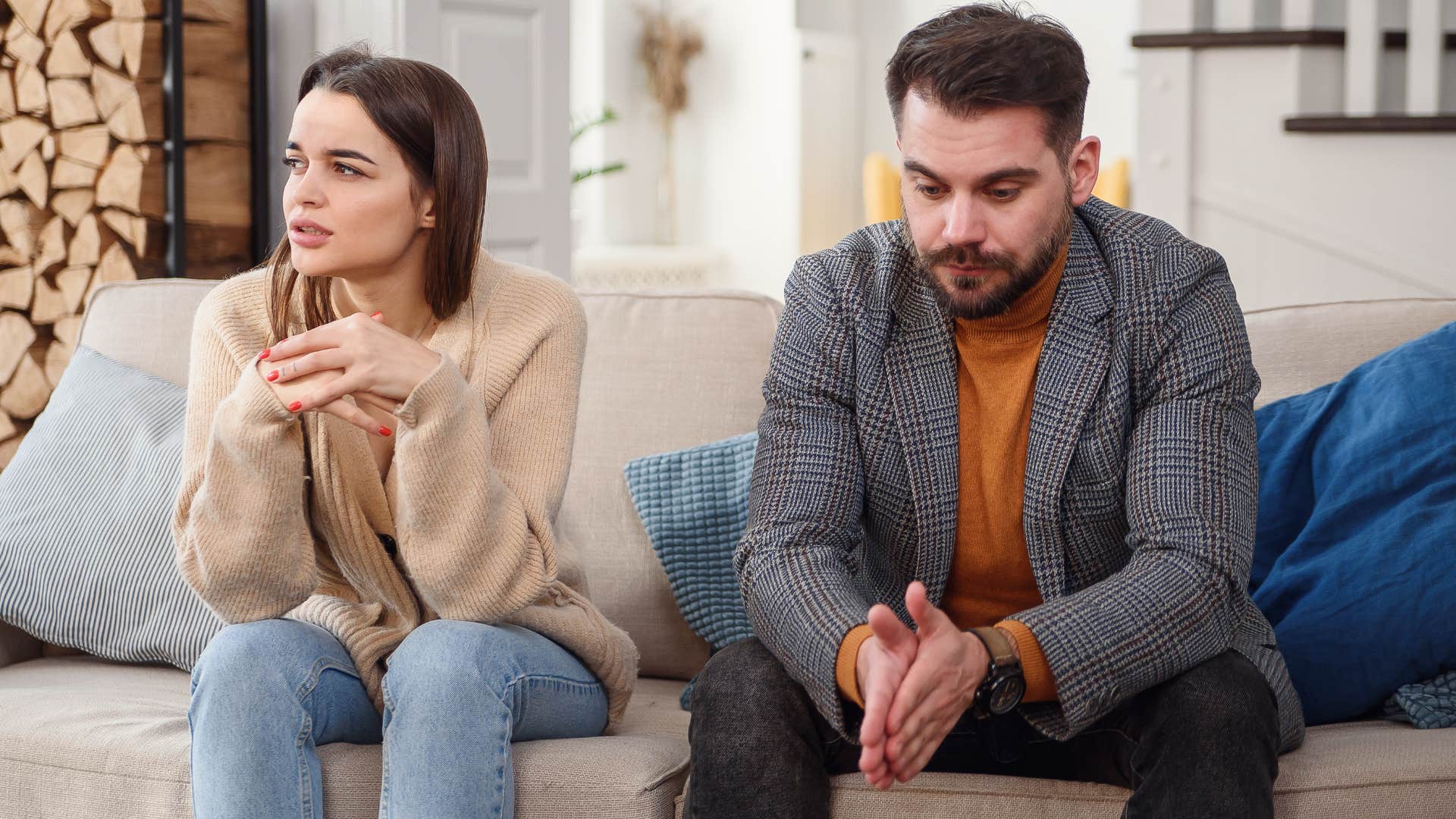 woman annoyed with man for not hearing her perspective