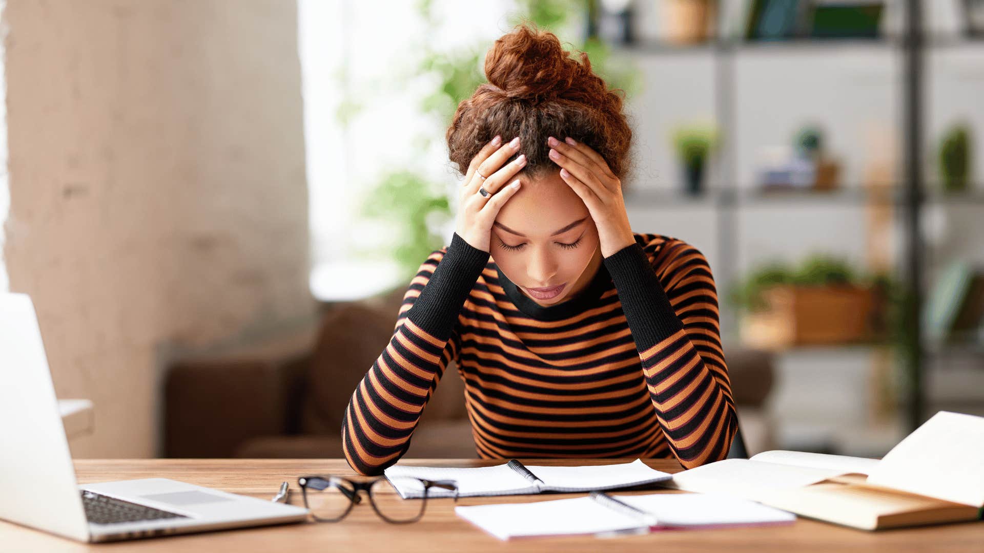 woman looking stressed