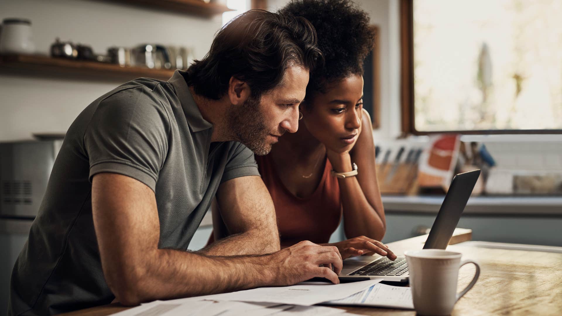 Husband making a plan with his wife