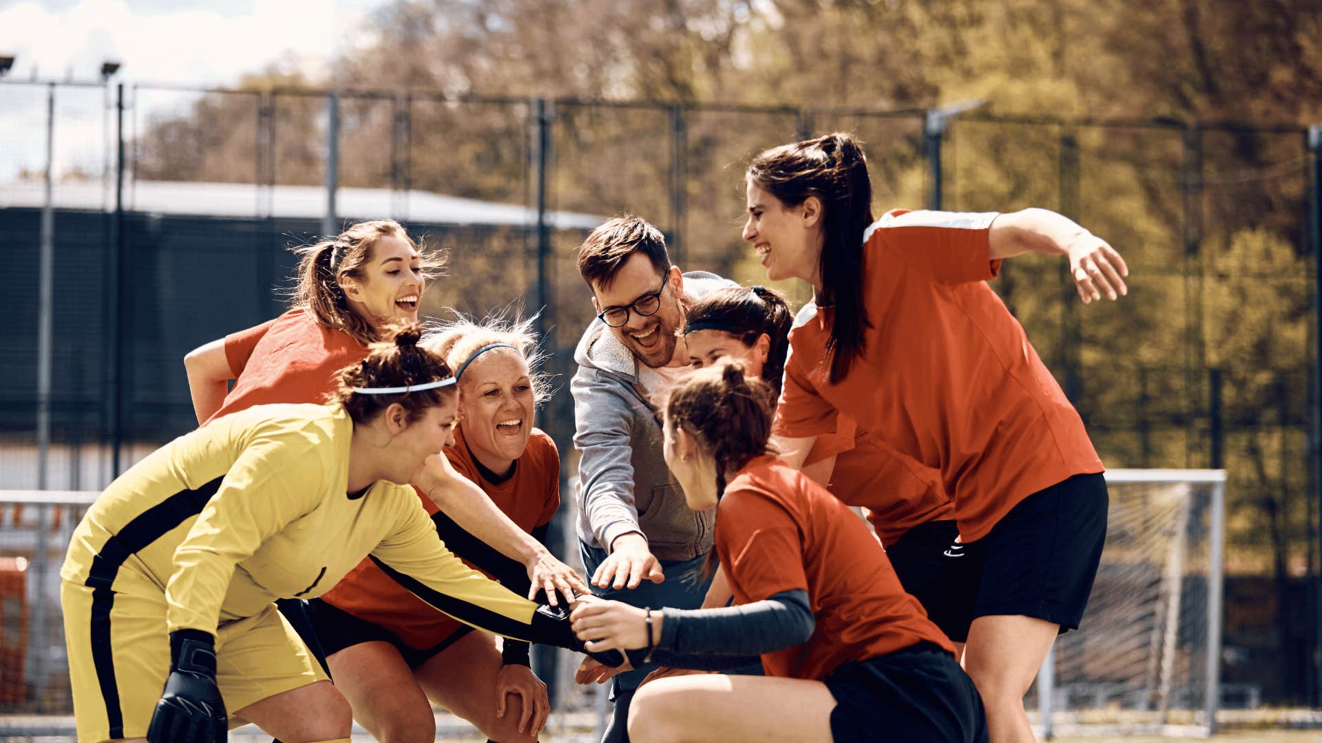 women playing soccer