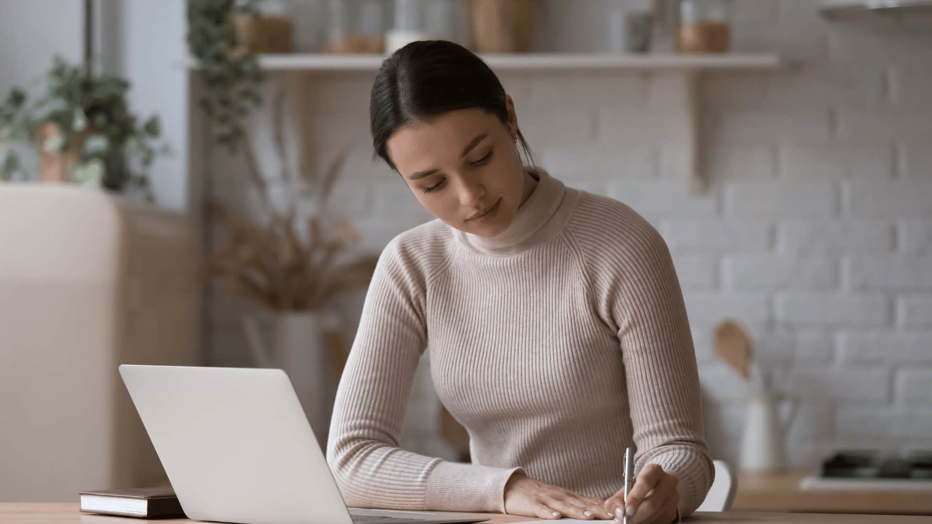 woman writing a letter