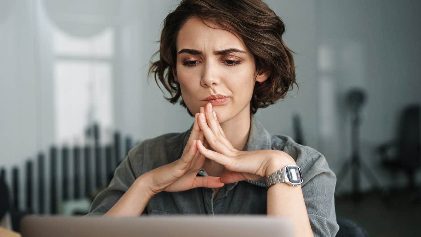 Woman deciding if it's time to quit her job