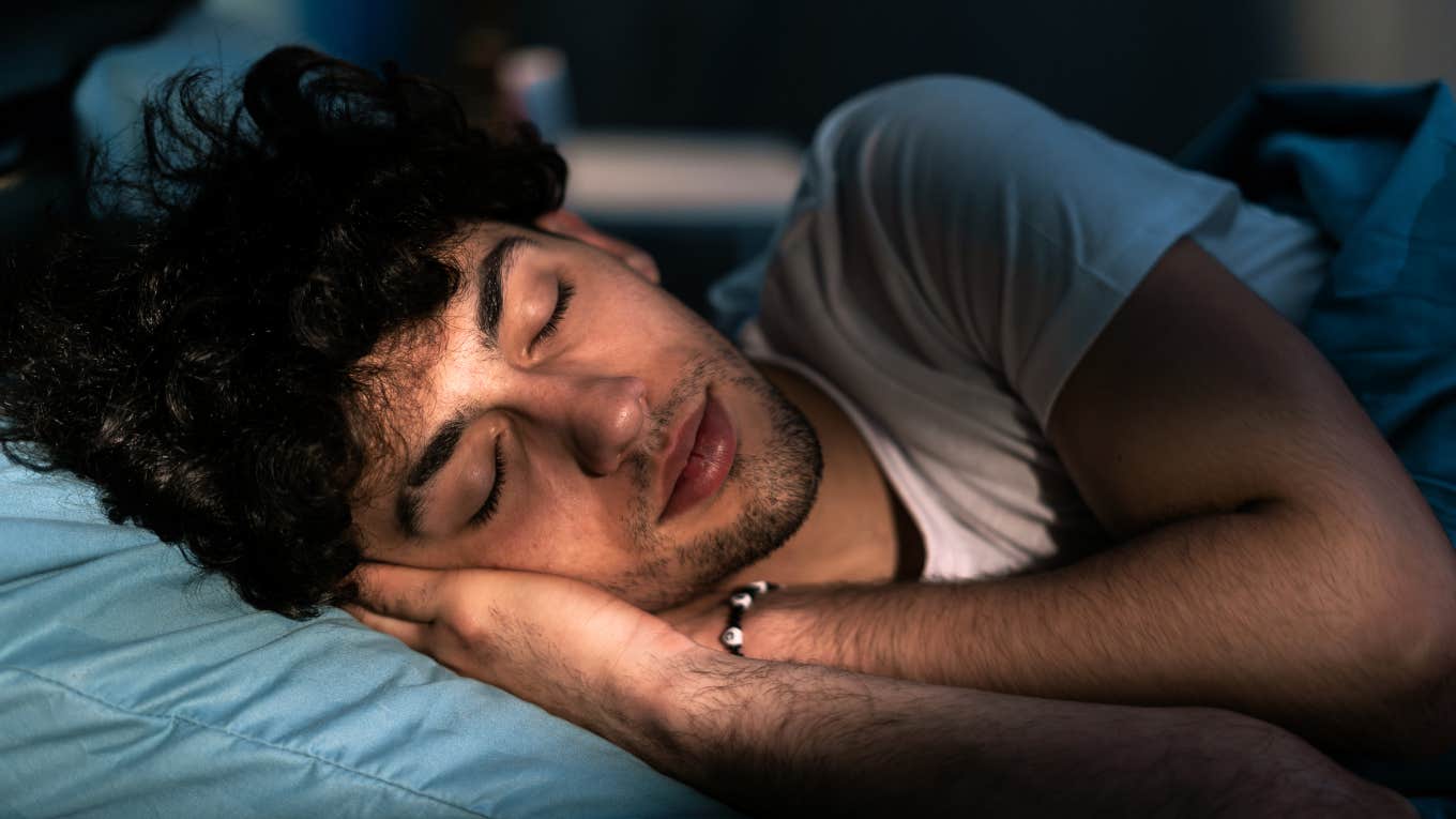 Man at nighttime getting rest, to remain happy into eighties. 