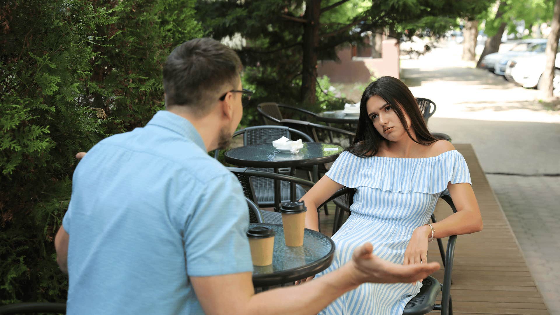 upset woman on a date