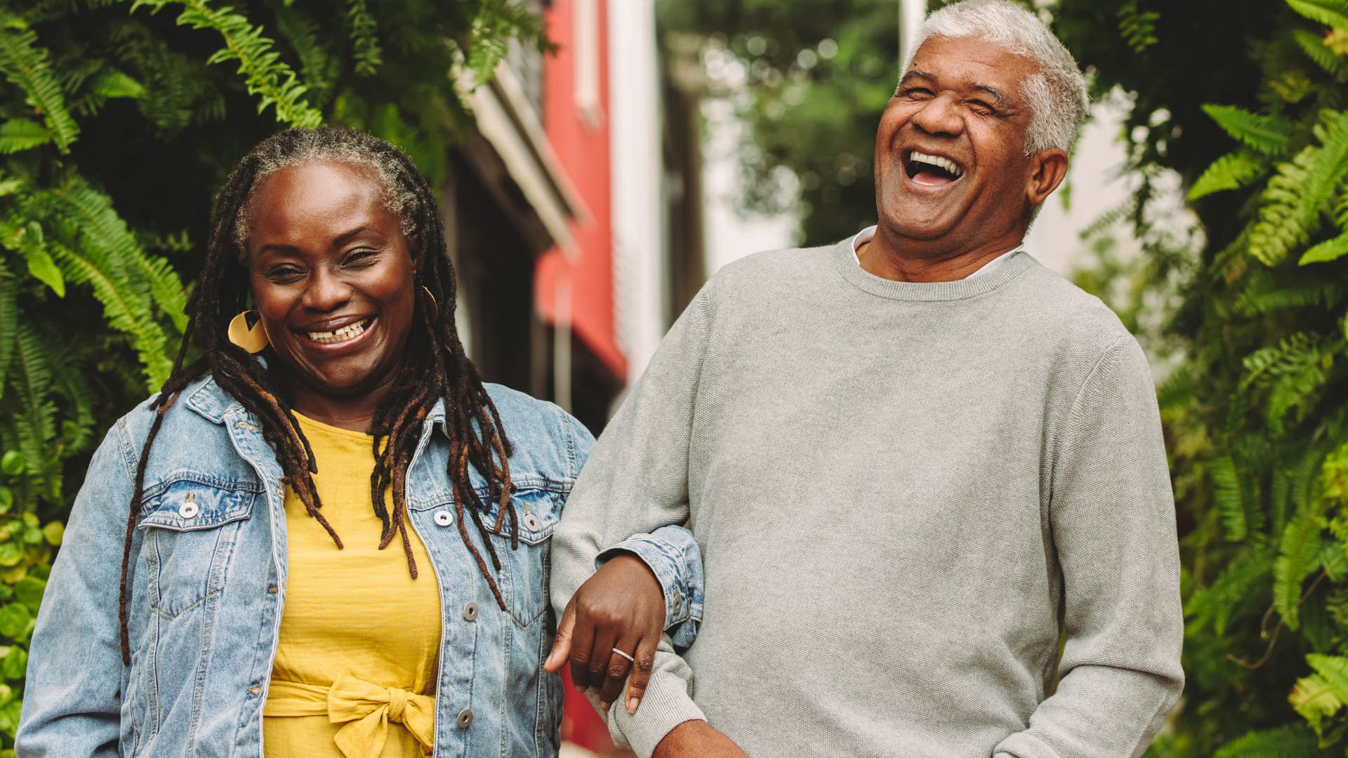 couple laughing and listening to each other