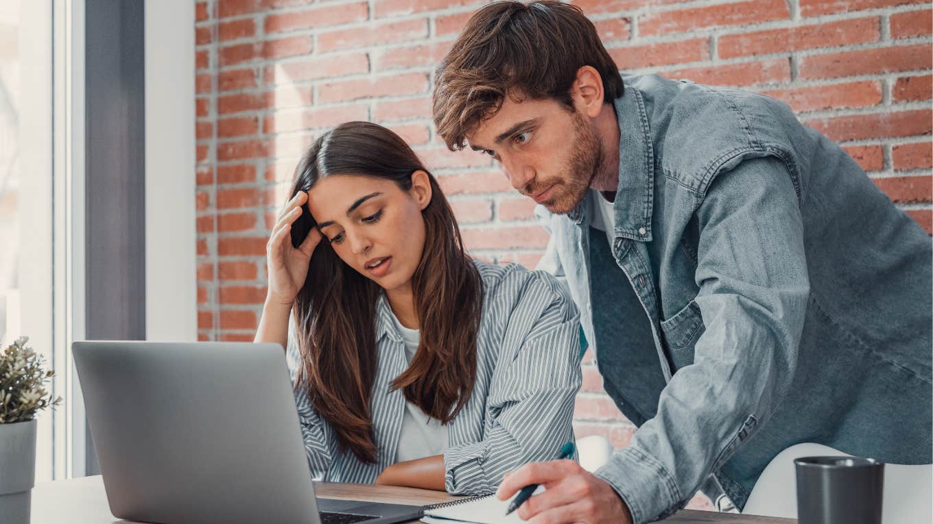 Middle-class couple struggling with finances