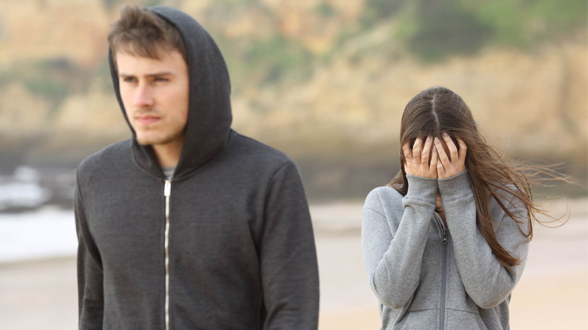 Man, woman, friendship, over, beach