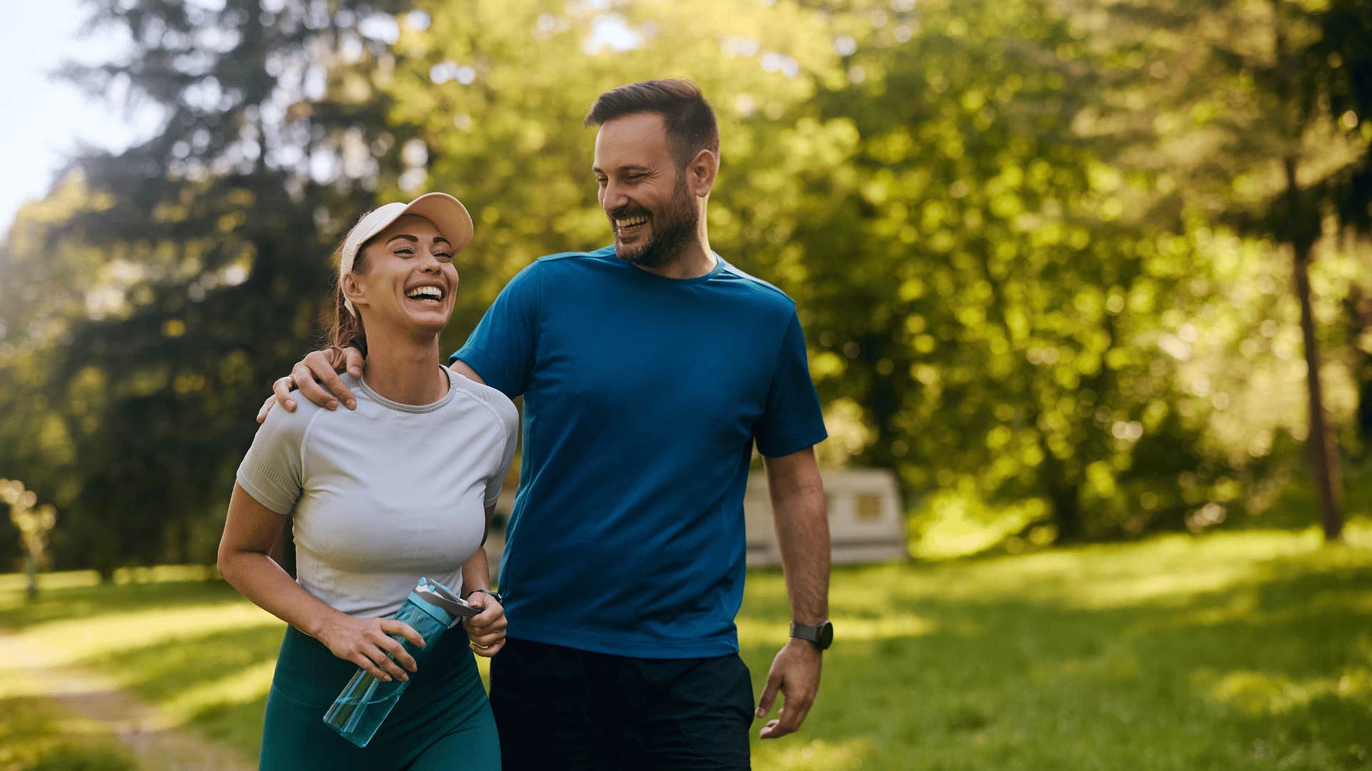 couple walking outside