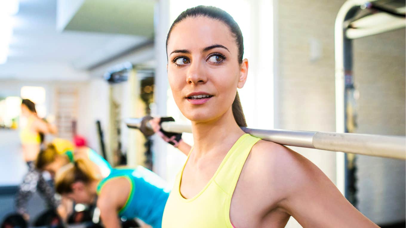 Healthy woman at gym.