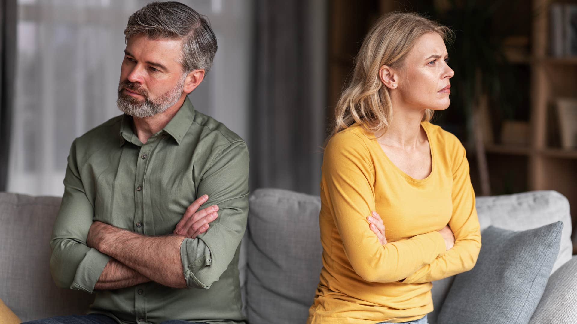 angry couple turned away from each other