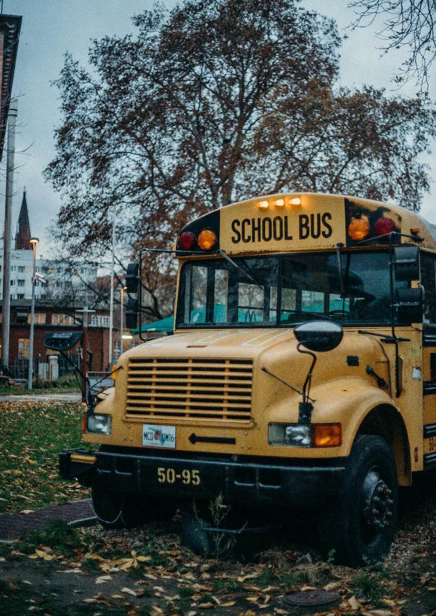 parked school bus