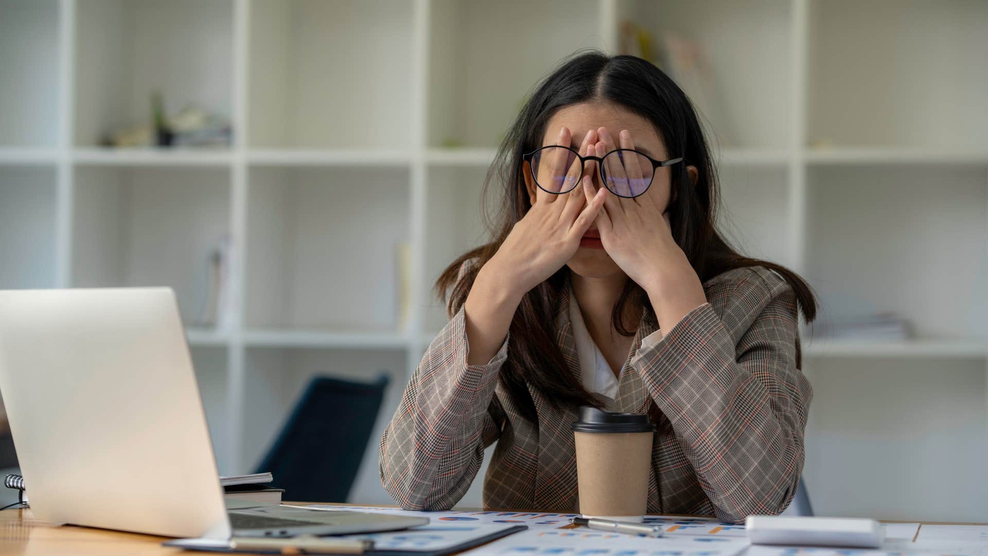 worried woman stressed out