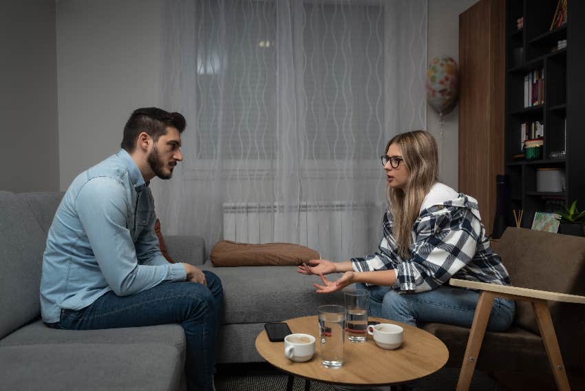 couple having intense conversation