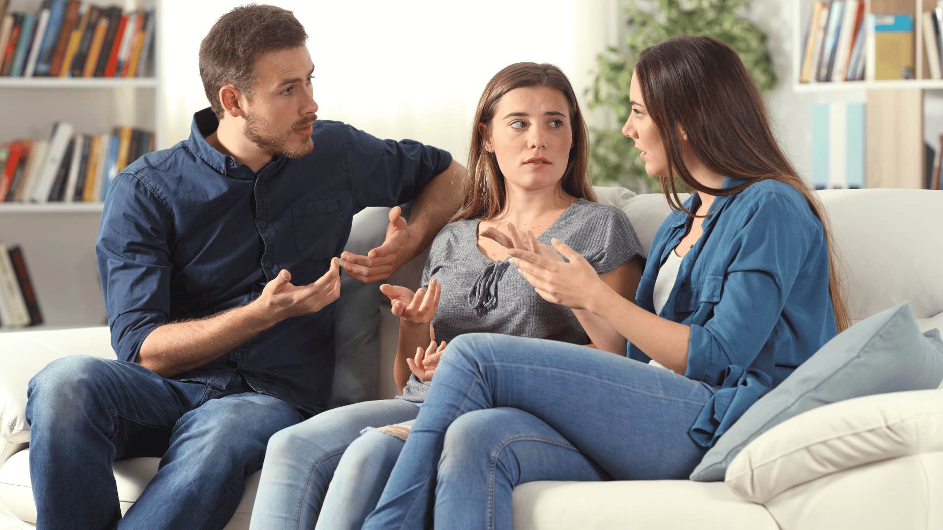 three friends arguing 