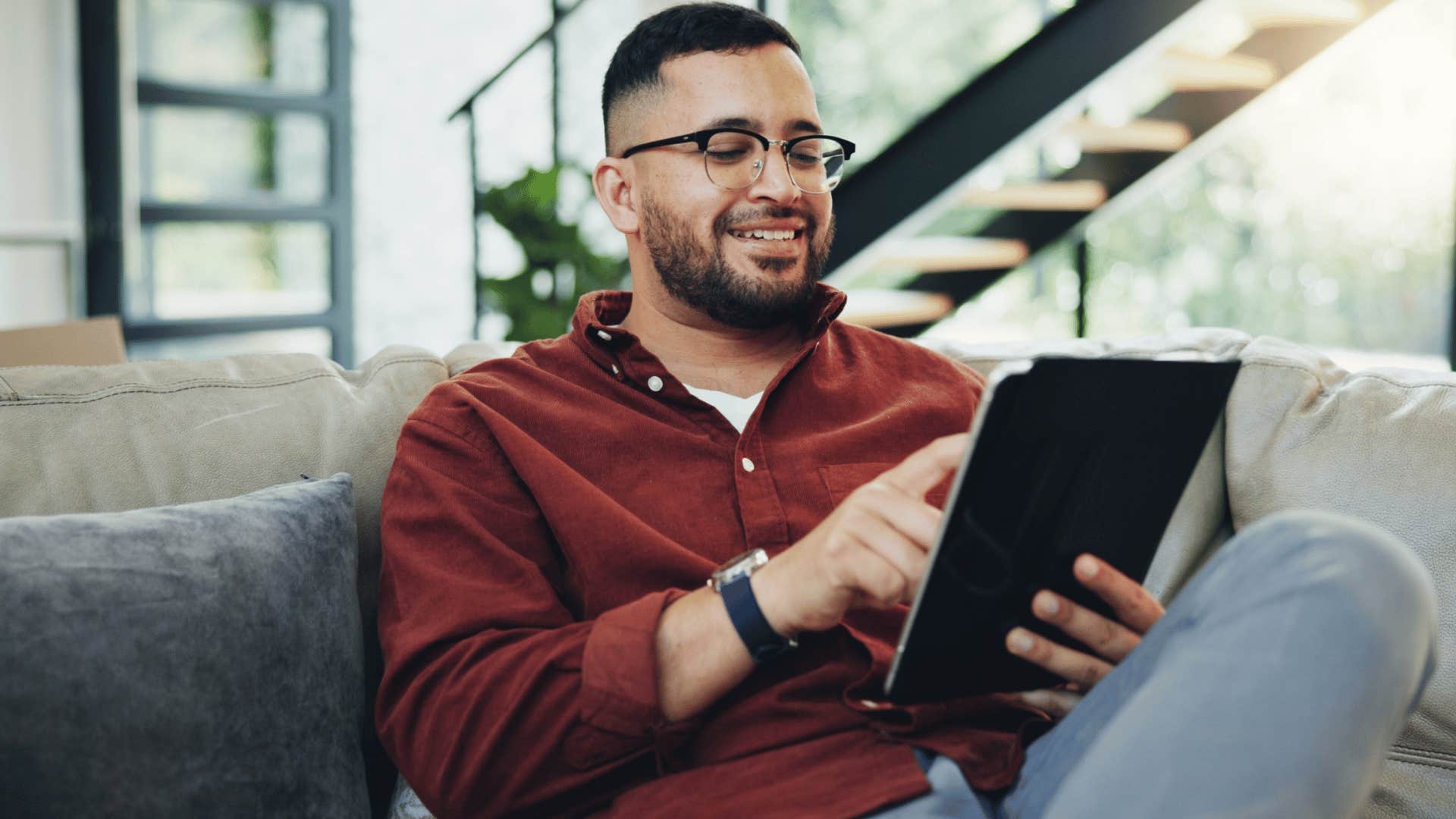 man enjoying alone time