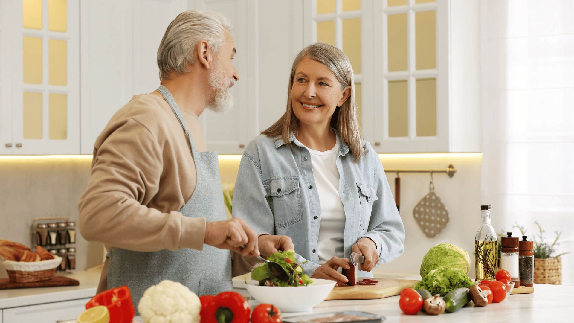 couple making dinner