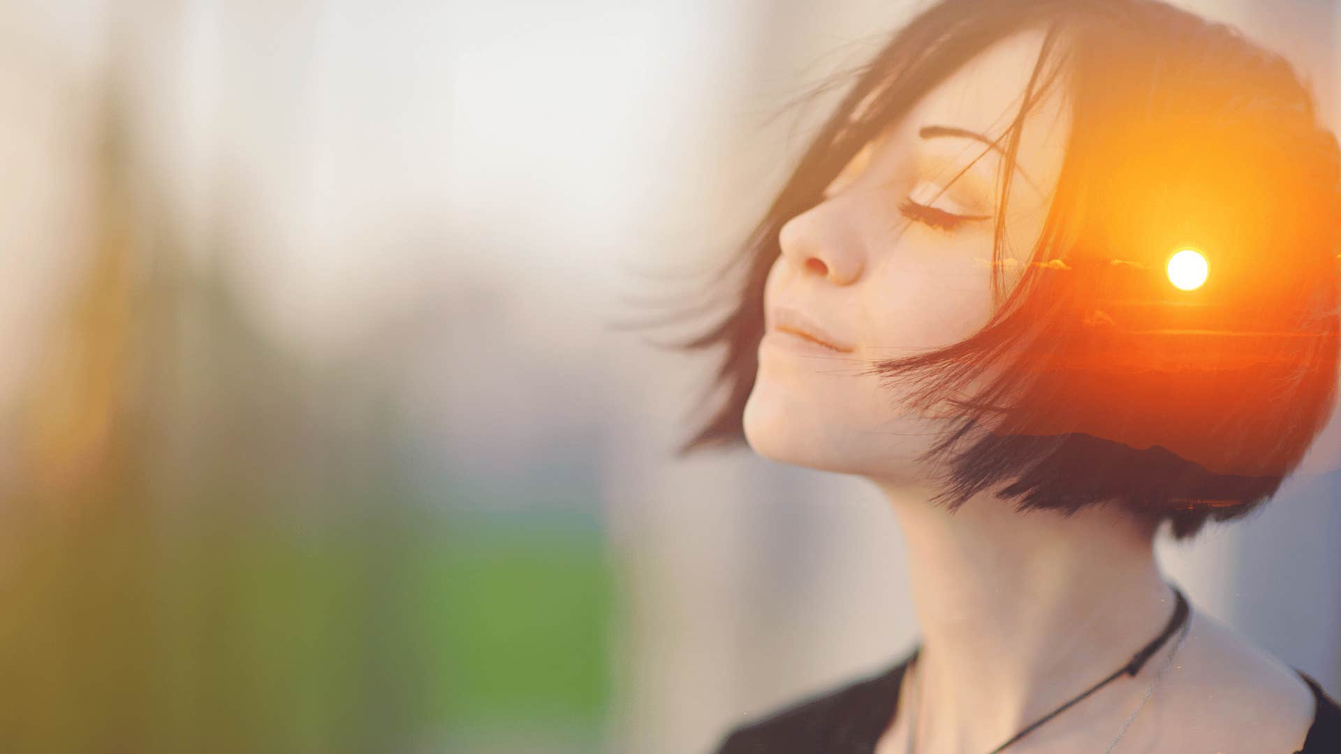 woman tuning into her intuition