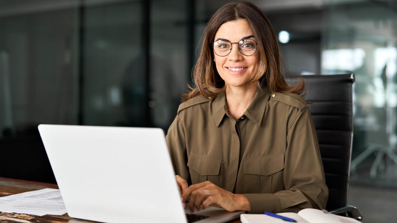 Woman writing an email