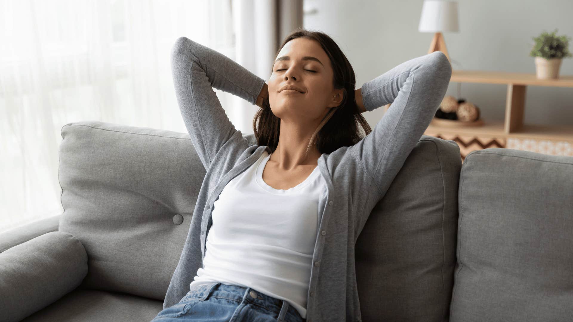 woman relaxing on the couch