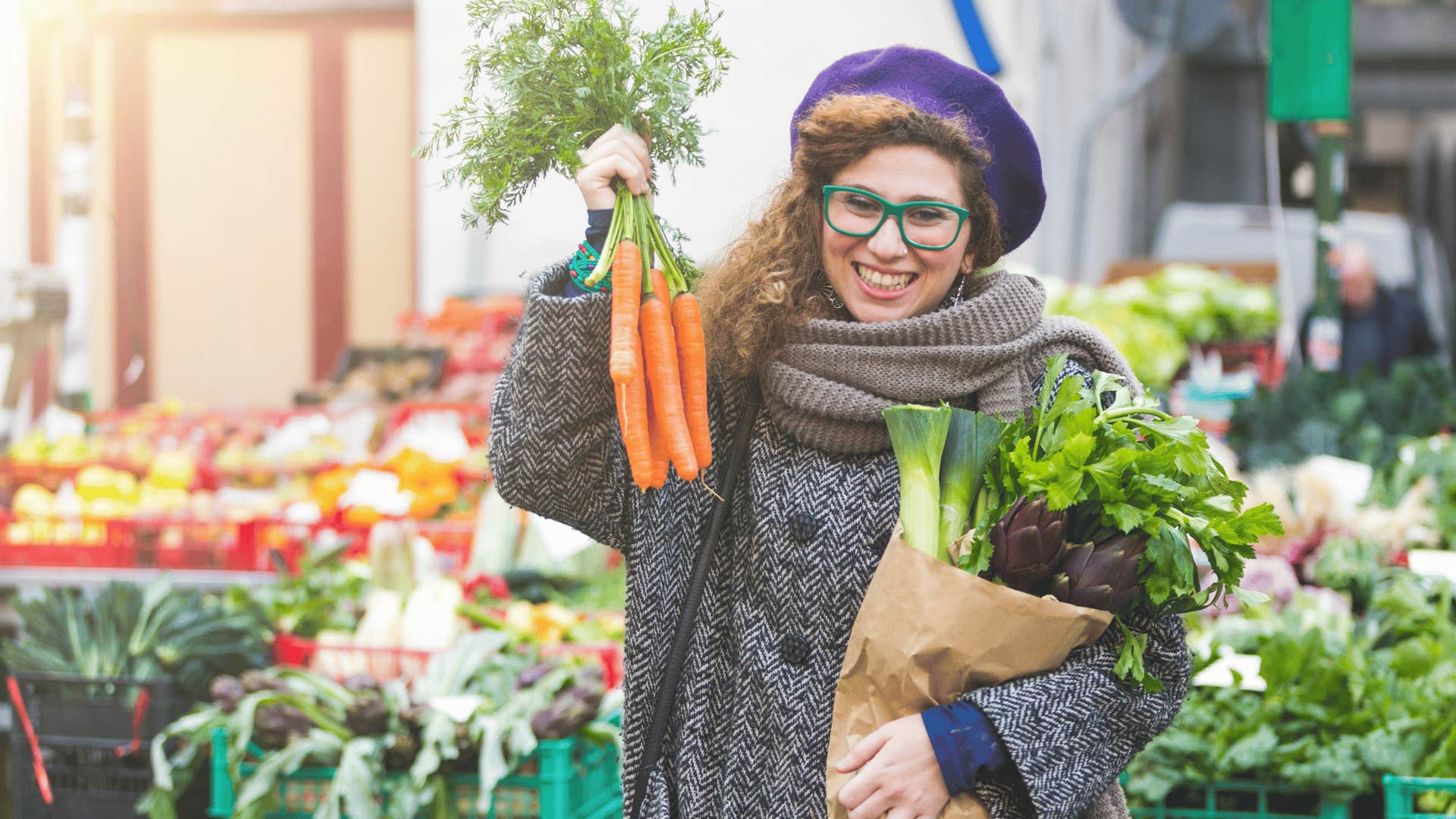 woman at farmers market