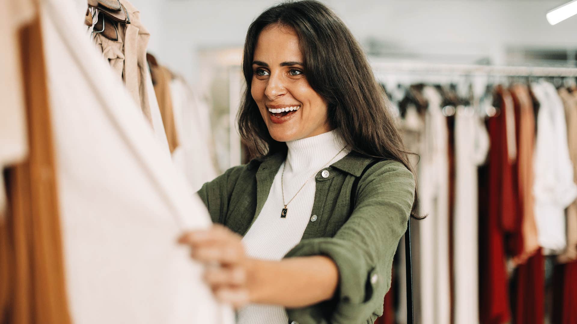 woman looking at clothes