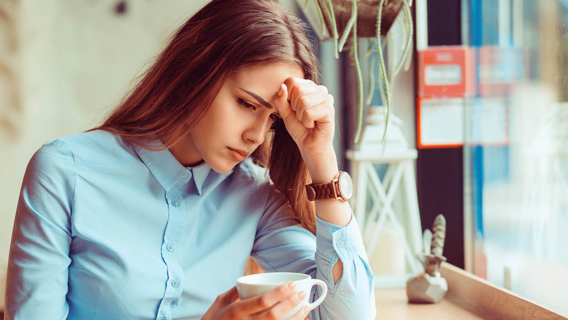 woman getting caught up in her negative thinking