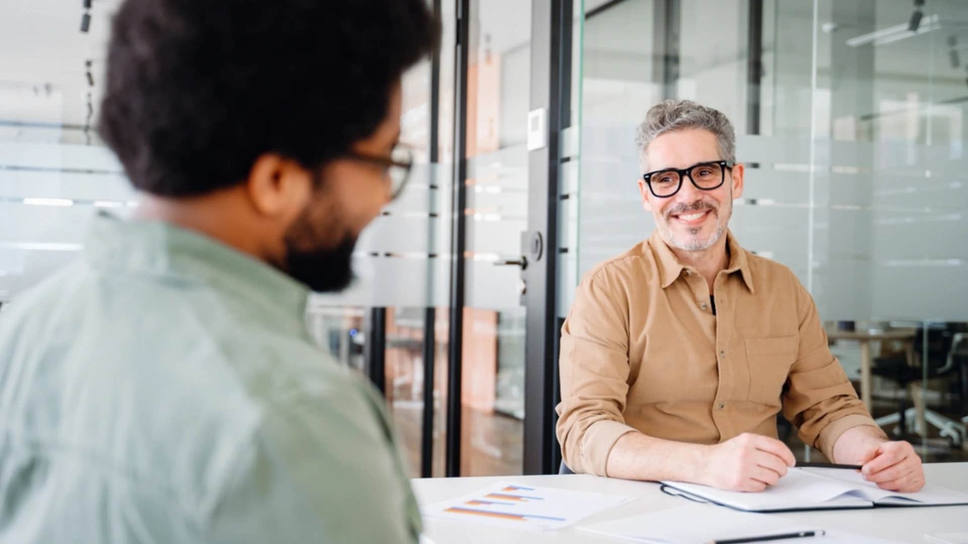 man giving constructive criticism