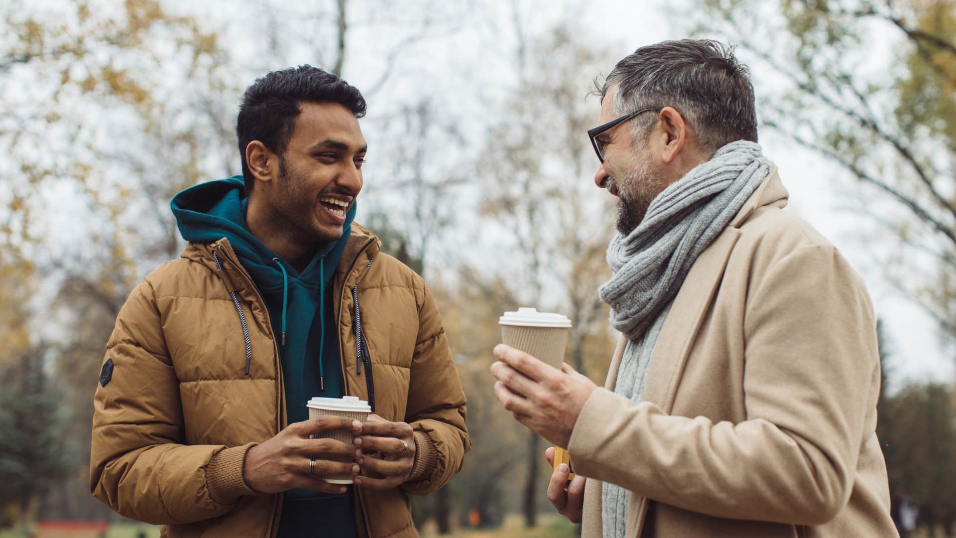 man matching another man's energy while they talk