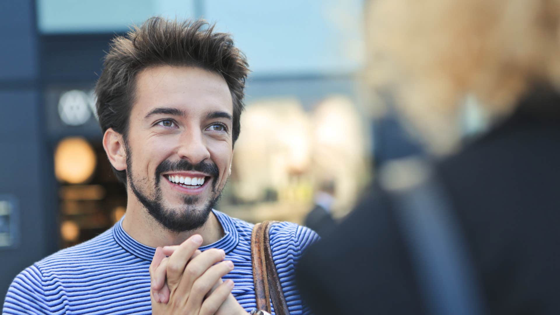 man staying present during conversation