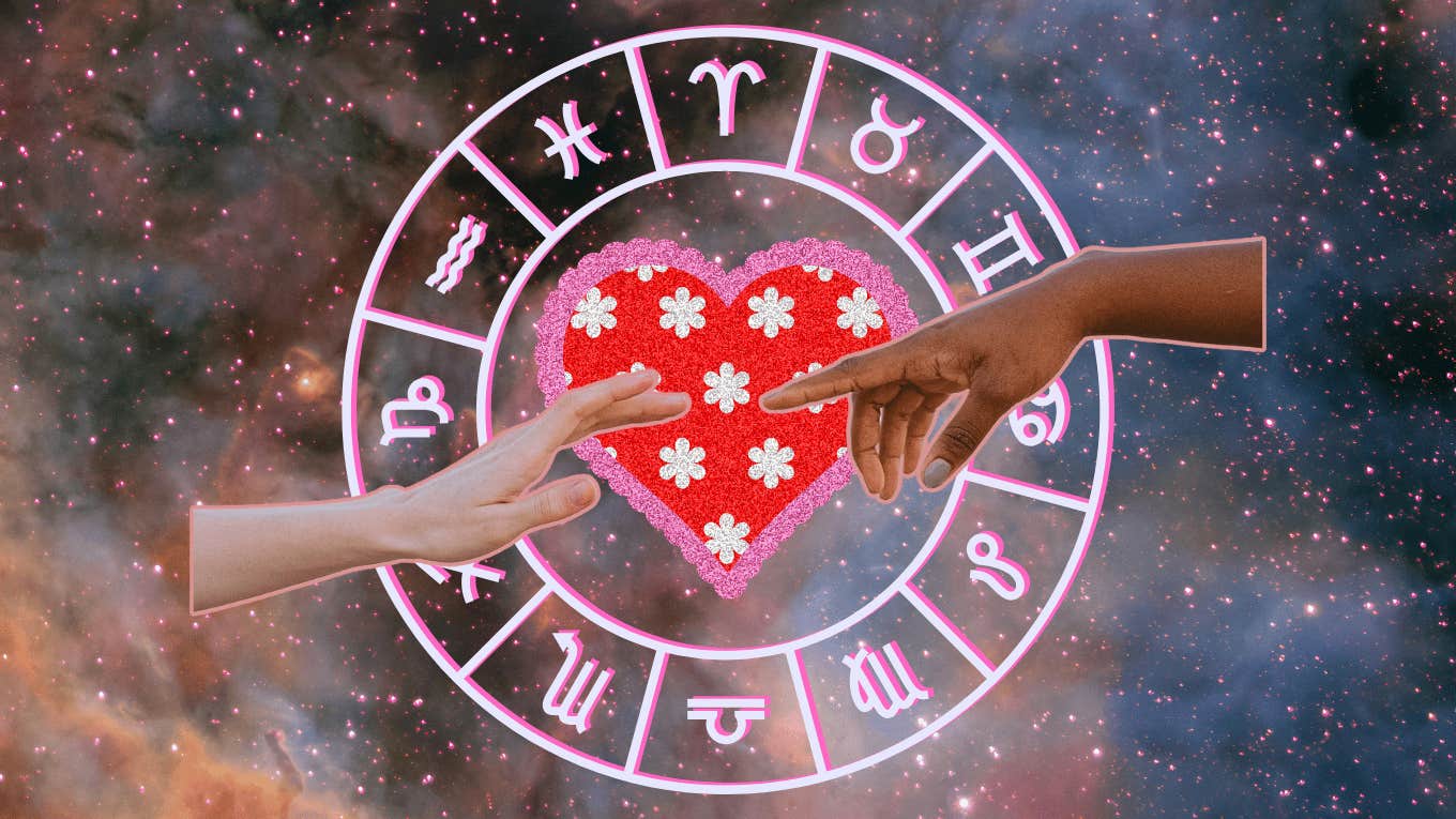 hands over heart with zodiac signs weekly love horoscope january 13-19, 2025