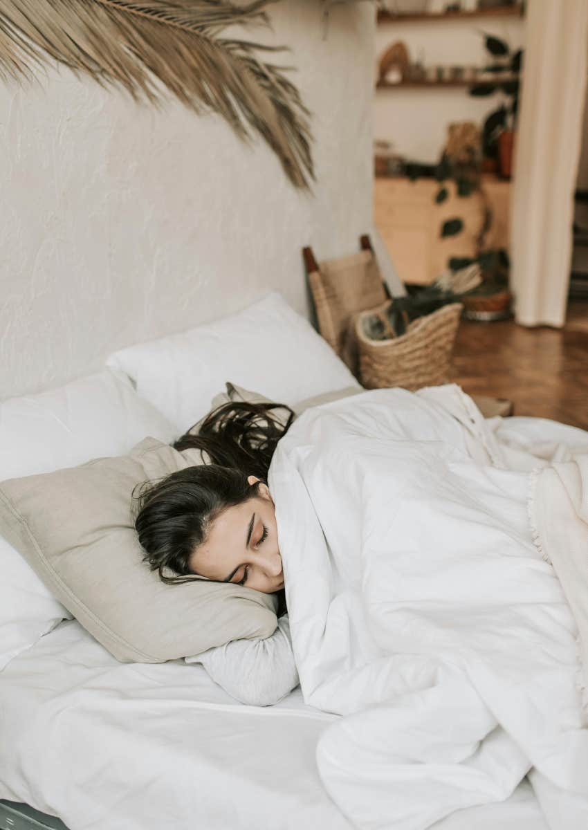 woman sleeping in bed