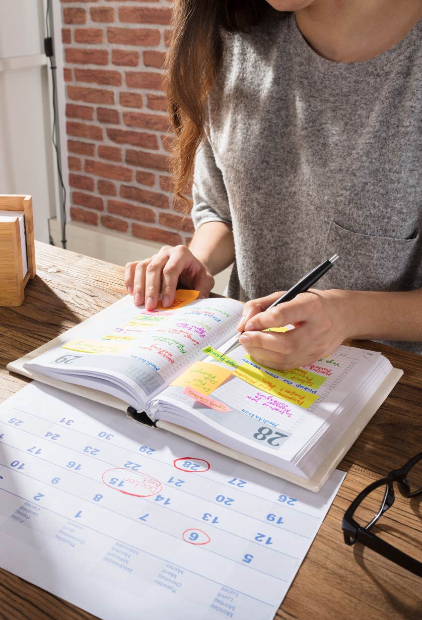 Woman planning ahead